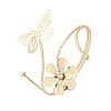 Flower & Butterfly Alloy Arm Cuff Bangles for Girl Women AJEW-A063-01C-G-4