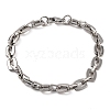 Tarnish Resistant Vacuum Plating 304 Stainless Steel Rectangle Link Chain Bracelets BJEW-B078-51P-1