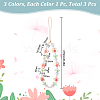 GOMAKERER 3Pcs 3 Colors Flower Plastic Beaded Mobile Phone Lanyard Wrist Strap FIND-GO0001-40-2