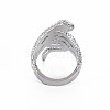 Snake Shape Rack Plating Alloy Wide Band Rings RJEW-Q163-019B-RS-2