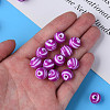 Opaque Striped Acrylic Beads LS-MACR-S373-27A-02-7