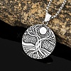 Viking Titanium Steel Box Chain Tree of Life Pendant Necklaces for Men PW-WGA998B-01-2