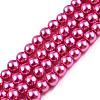 Baking Paint Pearlized Glass Pearl Round Bead Strands LS-HY-Q003-10mm-10-1
