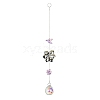 Glass Flower Hanging Suncatchers HJEW-P018-E01-3