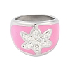 304 Stainless Steel Enamel Wide Rings for Women STAS-U013-02A-P-2