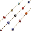 Evil Eye Lampwork Beaded Link Chains CHS-G028-04G-08-1