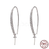 Anti-Tarnish Rhodium Plated 925 Sterling Silver Micro Pave Cubic Zirconia Earring Hooks STER-F041-88P-7