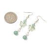 Natural Green Aventurine Butterfly Dangle Earrings EJEW-JE06317-02-3