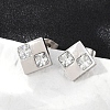 304 Stainless Steel Micro Pave Clear Cubic Zirconia Stud Earrings EJEW-Z089-25P-3