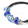 Faceted Glass European Beads Cord Bracelet BJEW-JB07035-01-5