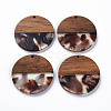 Transparent Resin & Walnut Wood Pendants LS-X-RESI-T035-35E-1