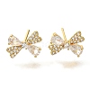 Brass Cubic Zirconia Stud Earrings EJEW-M048-04G-1