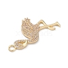 Rack Plating Brass Micro Pave Clear Cubic Zirconia Bird Pendants KK-L155-67G-3