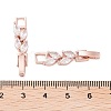 Brass Fold Over Clasps ZIRC-WH0009-02RG-2