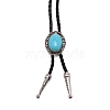 Oval Synthetic Turquoise Laria Necklace for Men Women NJEW-WH0011-17AS-2