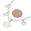 Opalite & Alloy Star Charms Bib Necklace with Chips Beaded Chains NJEW-JN04512-02-4