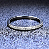 Rhodium Plated 925 Sterling Silver Micro Pave Moissanite Plain Band Rings WGF7D9C-14-3