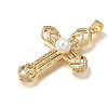 Brass Micro Pave Clear Cubic Zirconia Pendants CU-CBA9883-03A-G-2