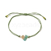 Handmade Japanese Seed Heart Link Bracelets BJEW-MZ00011-2