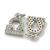 Rack Plating Brass Micro Pave Cubic Zirconia Pendants KK-K386-02C-P-2