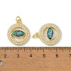 Brass Micro Pave Cubic Zirconia Pendants X-KK-A197-10G-3