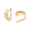 Clear Cubic Zirconia Rhombus Hoop Earrings EJEW-P213-07G-2