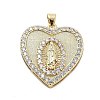 Brass Micro Pave Cubic Zirconia Pendants KK-Q006-22G-01-1