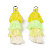 Polycotton(Polyester Cotton) Layered Tassel Big Pendant Decorations FIND-T052-16-01-5