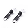Alloy Zipper Buckle Dangle Stud Earrings with Iron Pins for Women EJEW-A090-01E-1