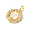 Brass Micro Pave Clear Cubic Zirconia Pendants SH-CBA03AF-14B-G-2