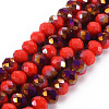 Electroplate Opaque Glass Beads Strands EGLA-A034-P8mm-F20-1