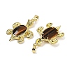 Natural Tiger Eye & Brass Pendants KK-F887-01G-11-2