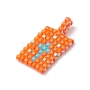 2 Pcs Glass Seed Bead Pendants PALLOY-MZ00246-05-4