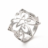 304 Stainless Steel Butterfly with Star Adjustable Ring for Women RJEW-B027-08P-1