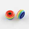 Stripe Resin Large Hole Rondelle Beads X-RESI-R145-14-1
