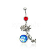 316L Surgical Stainless Steel Mermaid Starfish Dangle Belly Rings WG35D2C-09-2