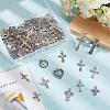 WADORN 130Pcs 13 Styles Tibetan Style Cross Alloy Pendants FIND-WR0011-41-4