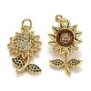 Brass Micro Pave Cubic Zirconia Pendants X-ZIRC-L100-039G-2