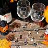 12Pcs Halloween Theme Alloy Enamel & Glass Imitation Jade Beaded Wine Glass Charms AJEW-SC0002-08-4