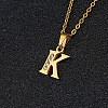 201 Stainless Steel Crystal Rhinestone Initial Pendant Necklaces FS-WG3A711-11-1
