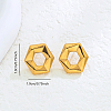 Stainless Steel Hollow Hexagon Stud Earrings FX5450-4