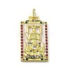 Brass Micro Pave Cubic Zirconia Pendants with Enamel KK-H458-03G-16-1