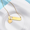 Ion Plating(IP) 304 Stainless Steel Heart Pendant Cable Chain Necklaces for Women NJEW-P320-01A-G-3