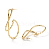 Brass Half Hoop Earrings X-EJEW-A056-36G-2