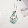 Yunnan Ethnic Style Miao Silver Pave Turquoise Pendant Necklaces Tibetan Nepalese Jewelry LV1527-4-1