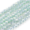 Faceted(32 Facets) Round Full Rainbow Plated Electroplate Glass Beads Strands EGLA-J130-FR17-1