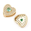 Brass Micro Pave Cubic Zirconia Slide Charms ZIRC-I068-15G-2