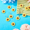 Translucent Resin Flower Pendants RESI-TAC0010-99-15