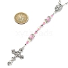 Cross & Virgin Mary Alloy Rosary Bead Necklaces NJEW-JN05123-01-3