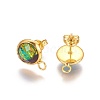 Brass Stud Earring Findings MAK-F028-01-3